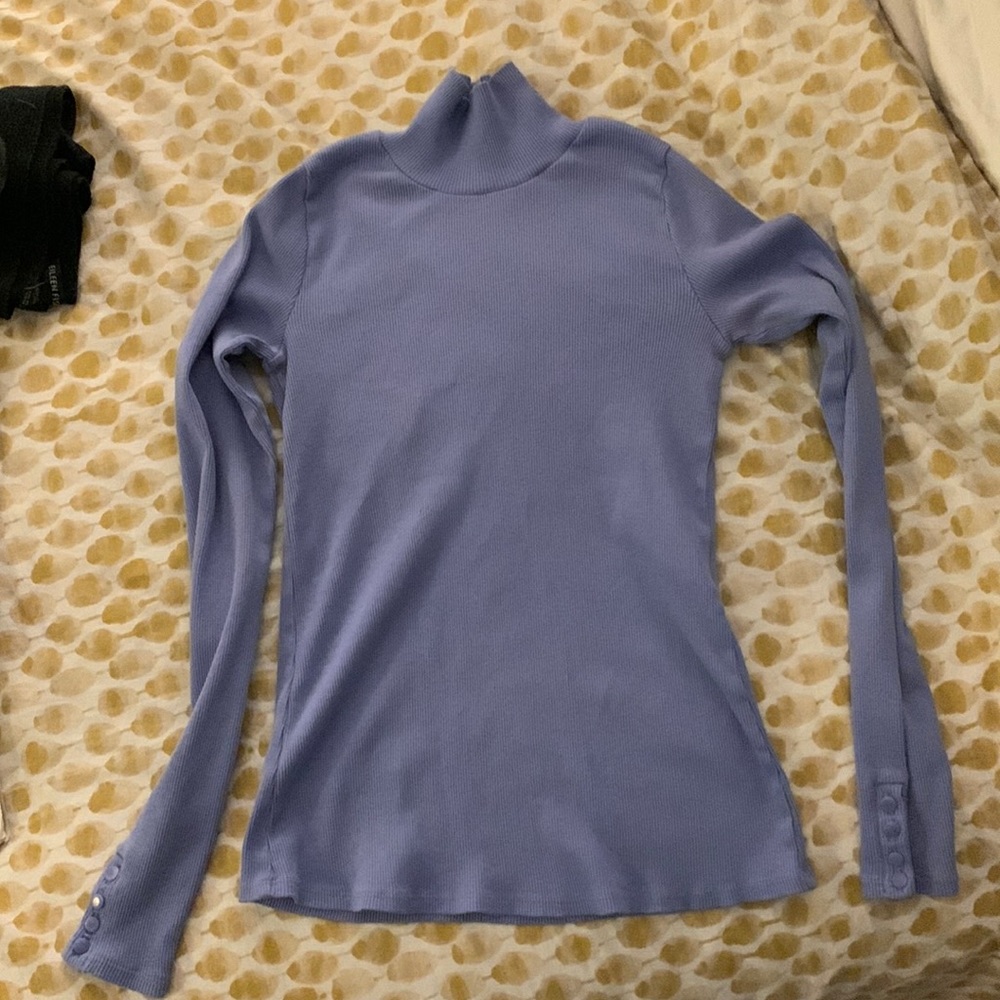 Sezane periwinkle mock neck top